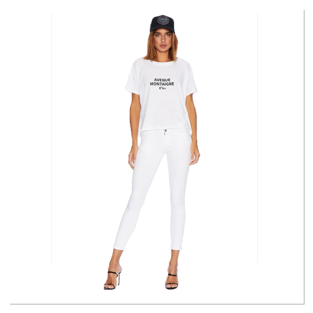 ETIENNE MARCEL Distressed White Low Rise Skinny Jeans
